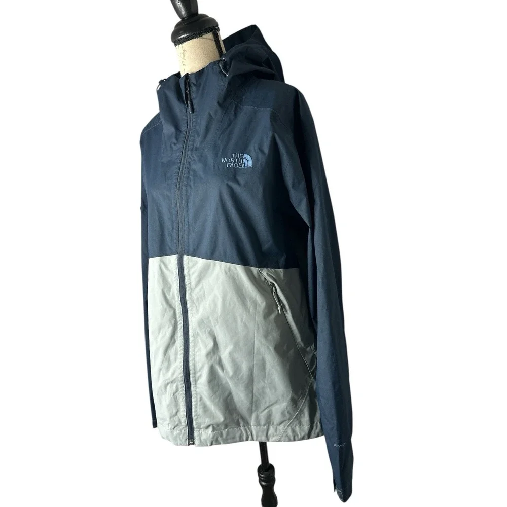 The North Face TNF DryVent Millerton Blue Full-Zip Lined Rain Jacket Men's L EUC
